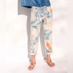 Anthropologie Pilcro 27 The Wanderer Pants Tie Dye Button Fly